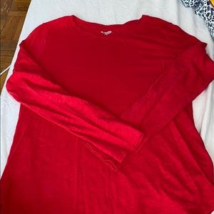 Basic red long sleeve top